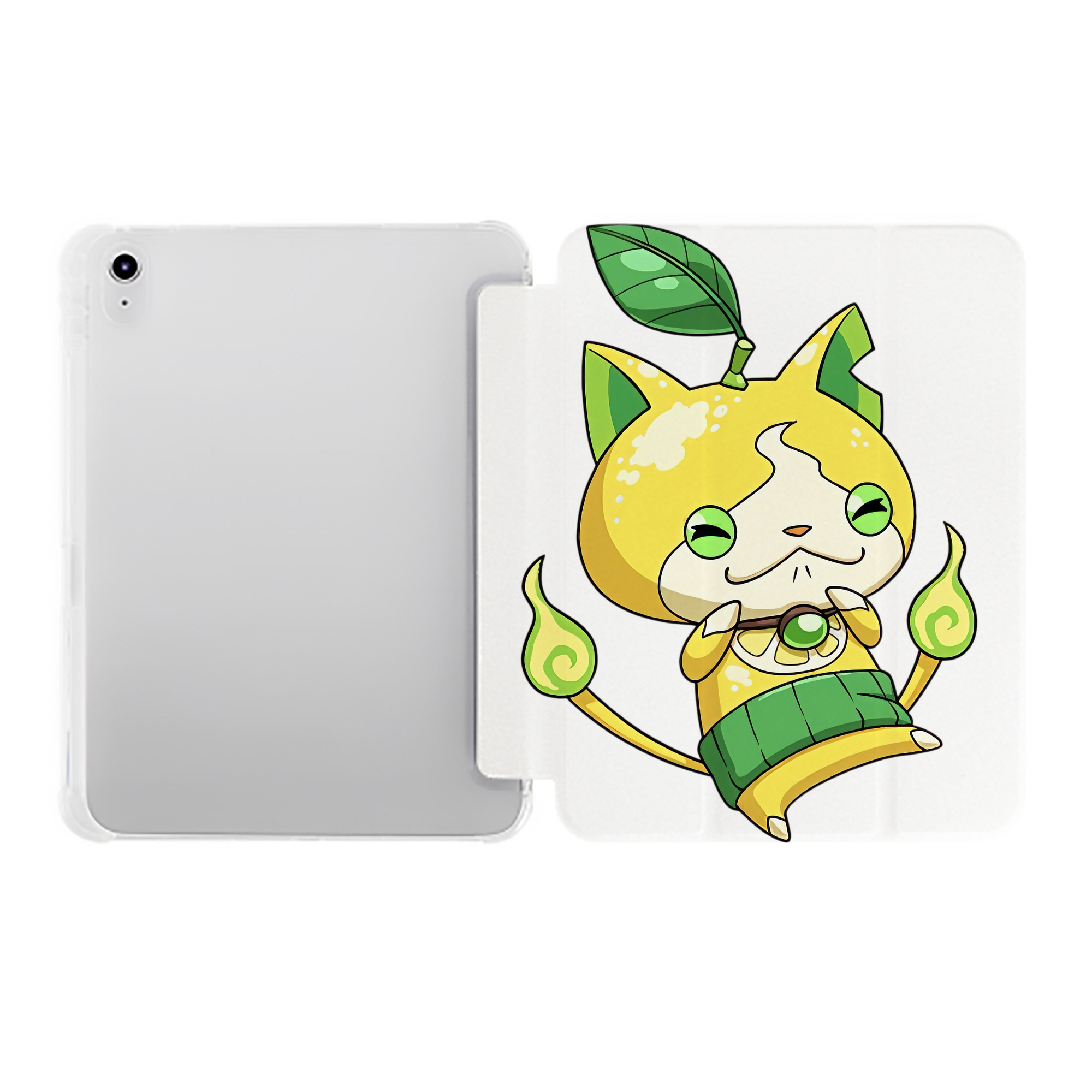 （画像用） 妖怪ウォッチ Yo-kai Watch IPad ケース ペン収納付き 三つ折りスタンド PUレザー×シリコン 対応機種9.5/10.5/10.9インチ